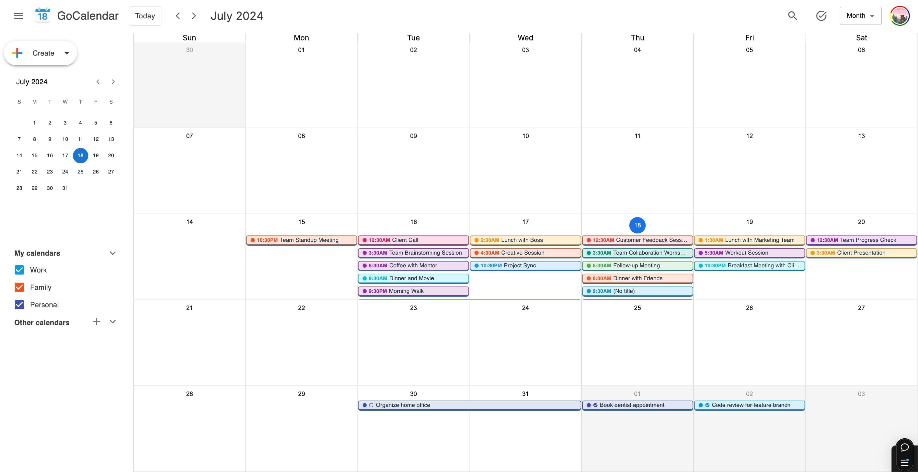 gocalendar preview